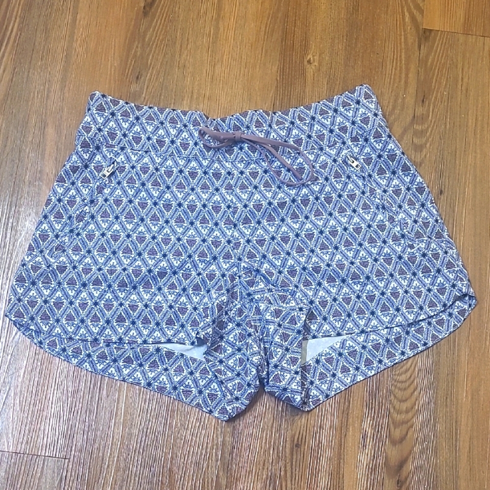 Athleta Blue and White High Waist Women's Shorts